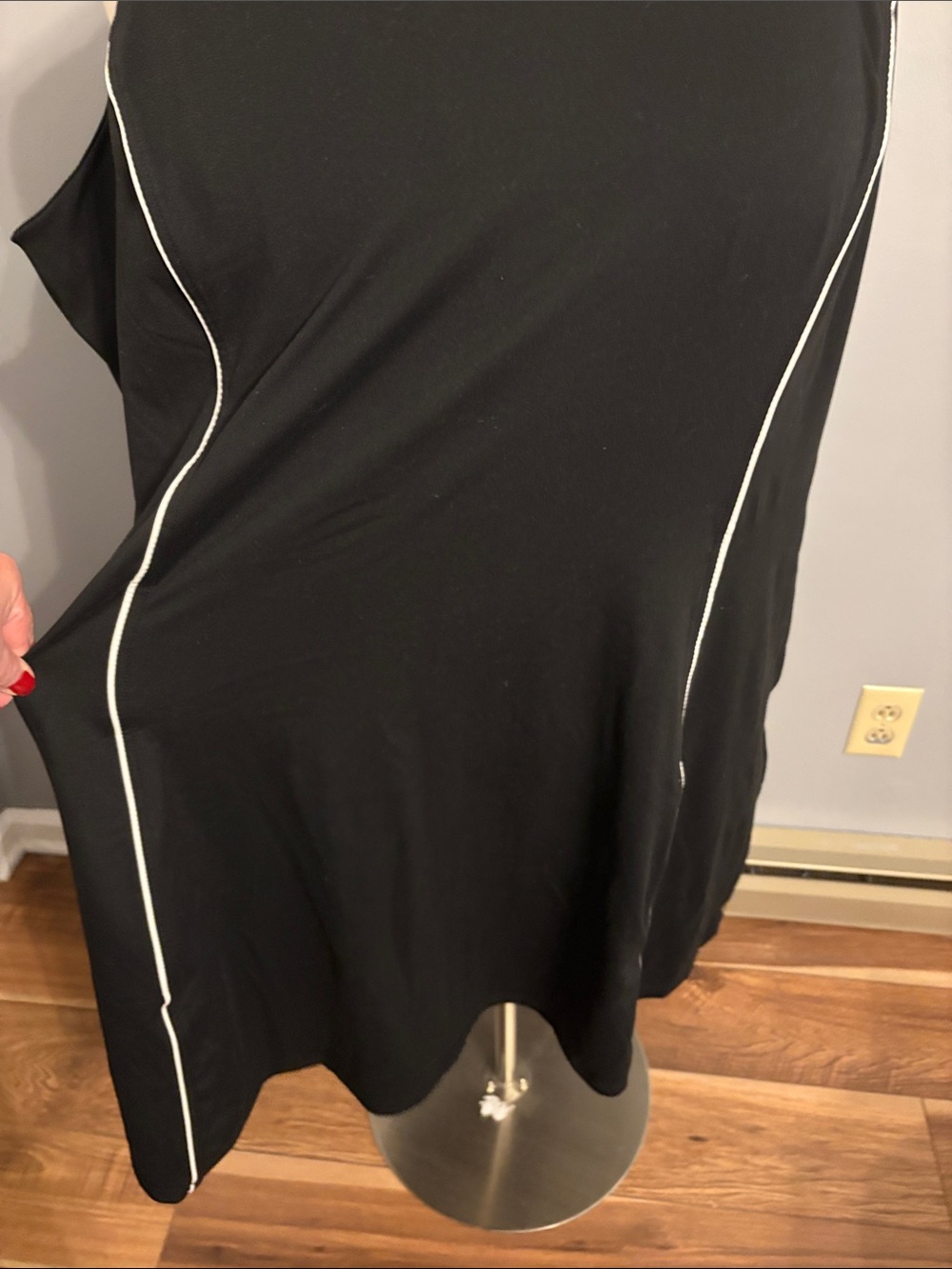 Livi Active Black Tank Dress with White Side Piping - Picture 3 of 8